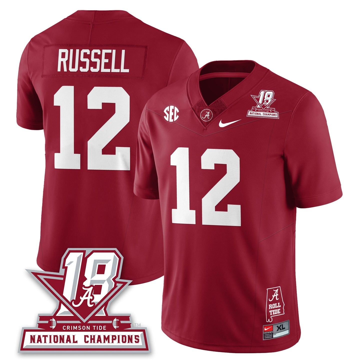 BAMA 18x-Time National Champions Vapor Limited Jersey - All Stitched