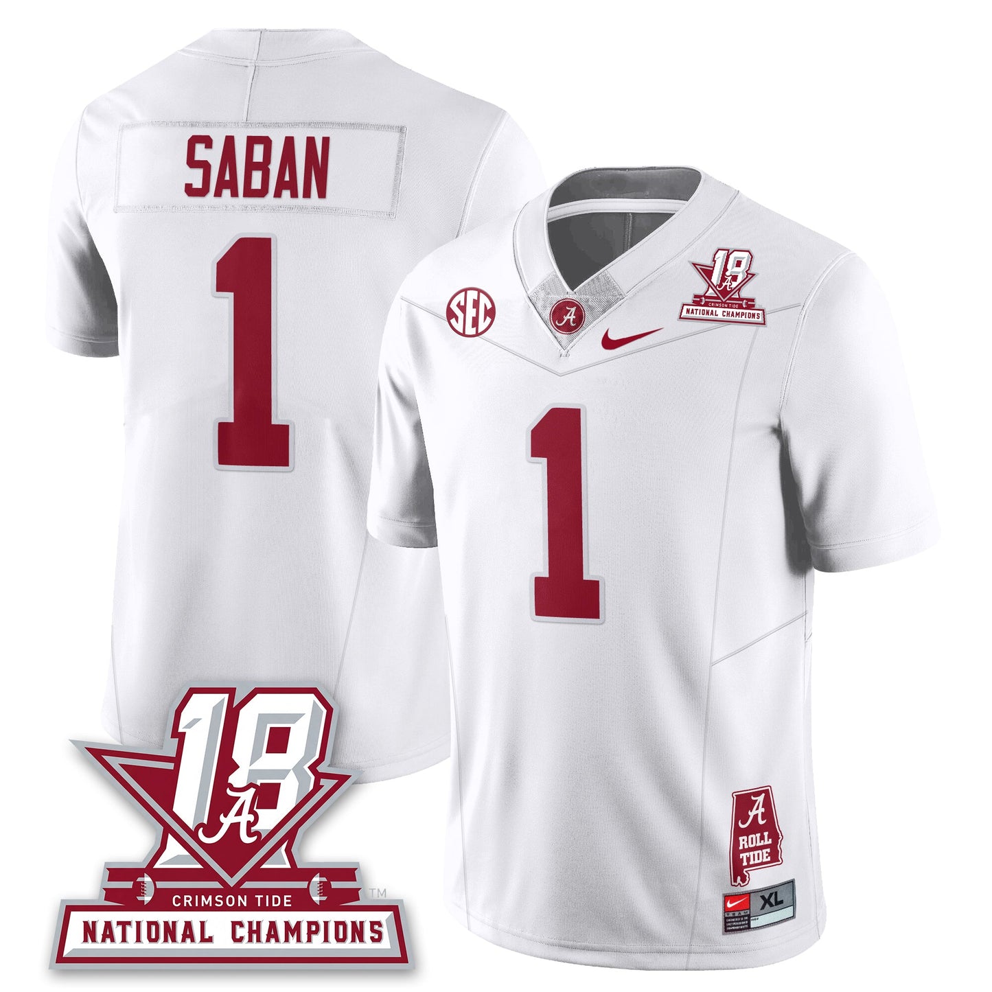 BAMA 18x-Time National Champions Vapor Limited Jersey - All Stitched