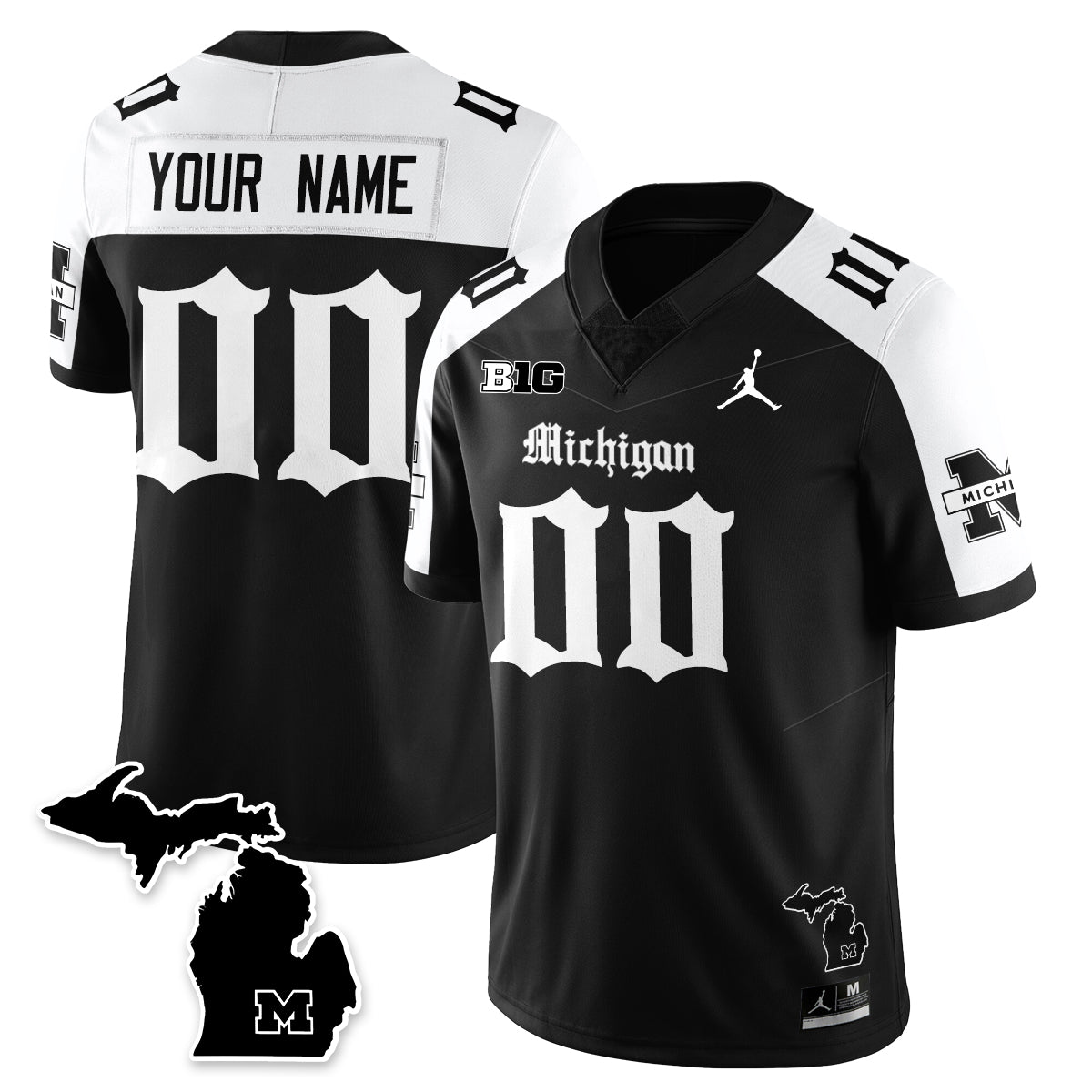Custom MICH Gothic Vapor Limited Football Jersey