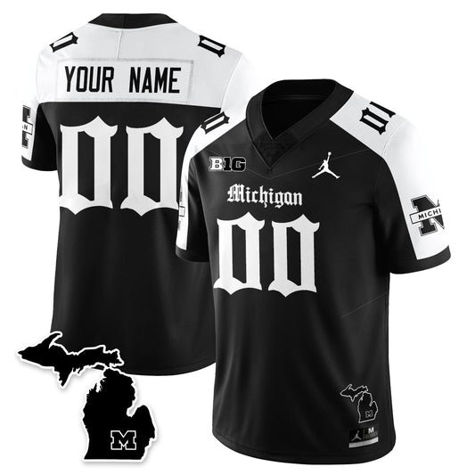 Custom MICH Gothic Vapor Limited Football Jersey - All Stitched