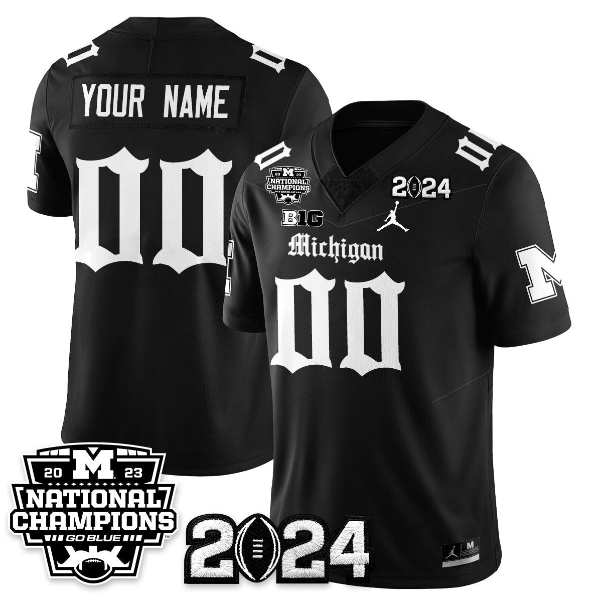 Custom MICH Gothic 2023 National Champions Vapor Limited Football Jersey