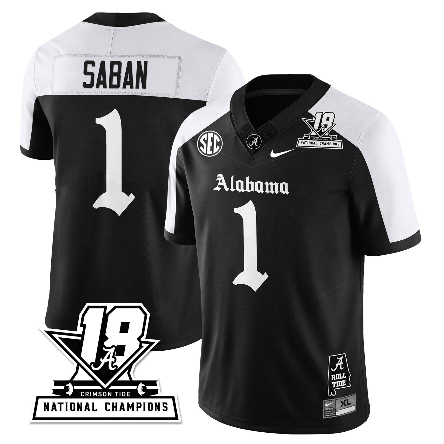 BAMA 18x-Time National Champions Gothic Vapor Limited Jersey - All Stitched