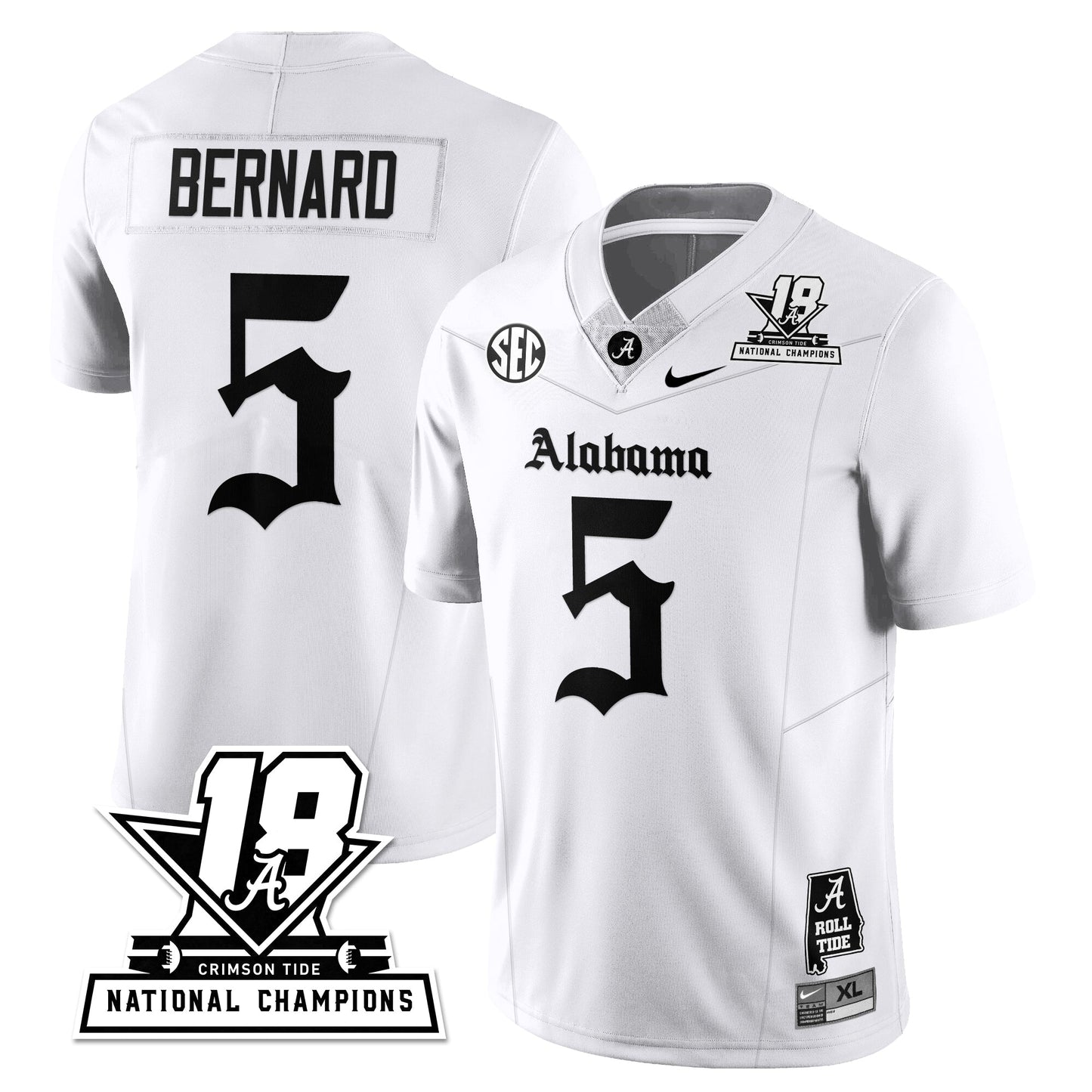 BAMA 18x-Time National Champions Gothic Vapor Limited Jersey - All Stitched