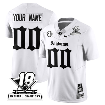 BAMA 18x-Time National Champions Gothic Vapor Limited Custom Jersey - All Stitched