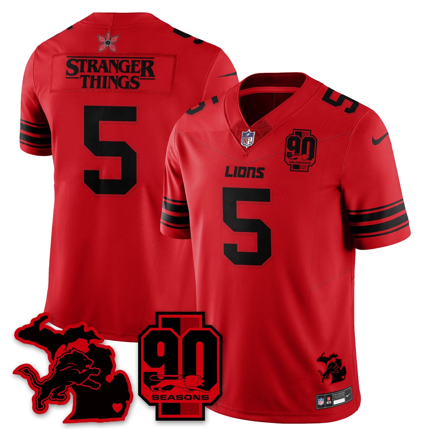 DET 'Stranger Things Edition' Vapor Limited Jersey - All Stitched