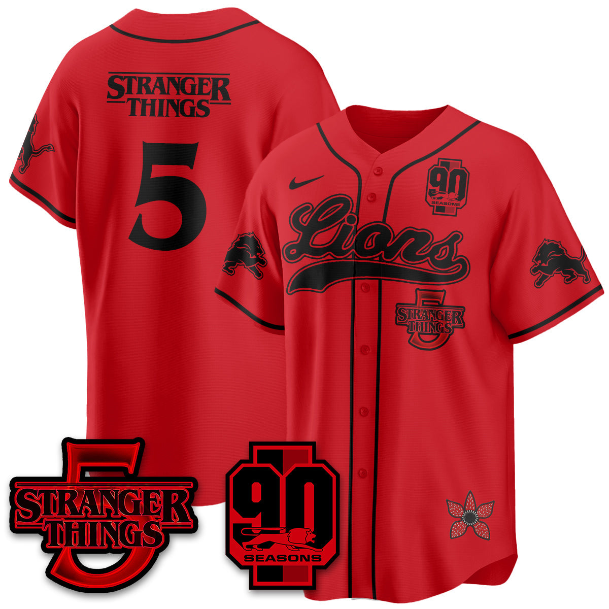 DET 'Stranger Things Edition' Vapor Limited Baseball Jersey - All Stitched
