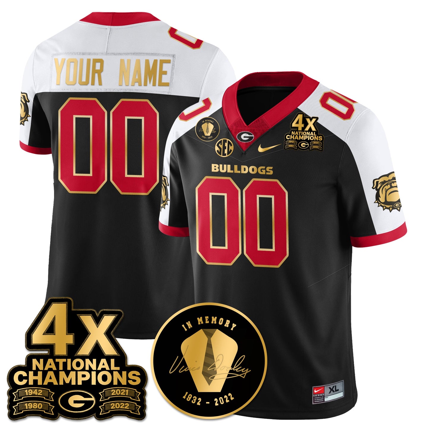 Custom UGA 4x-Time National Champions Vapor Limited Jersey