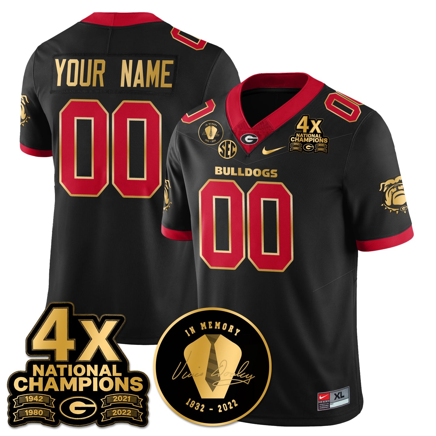 Custom UGA 4x-Time National Champions Vapor Limited Jersey