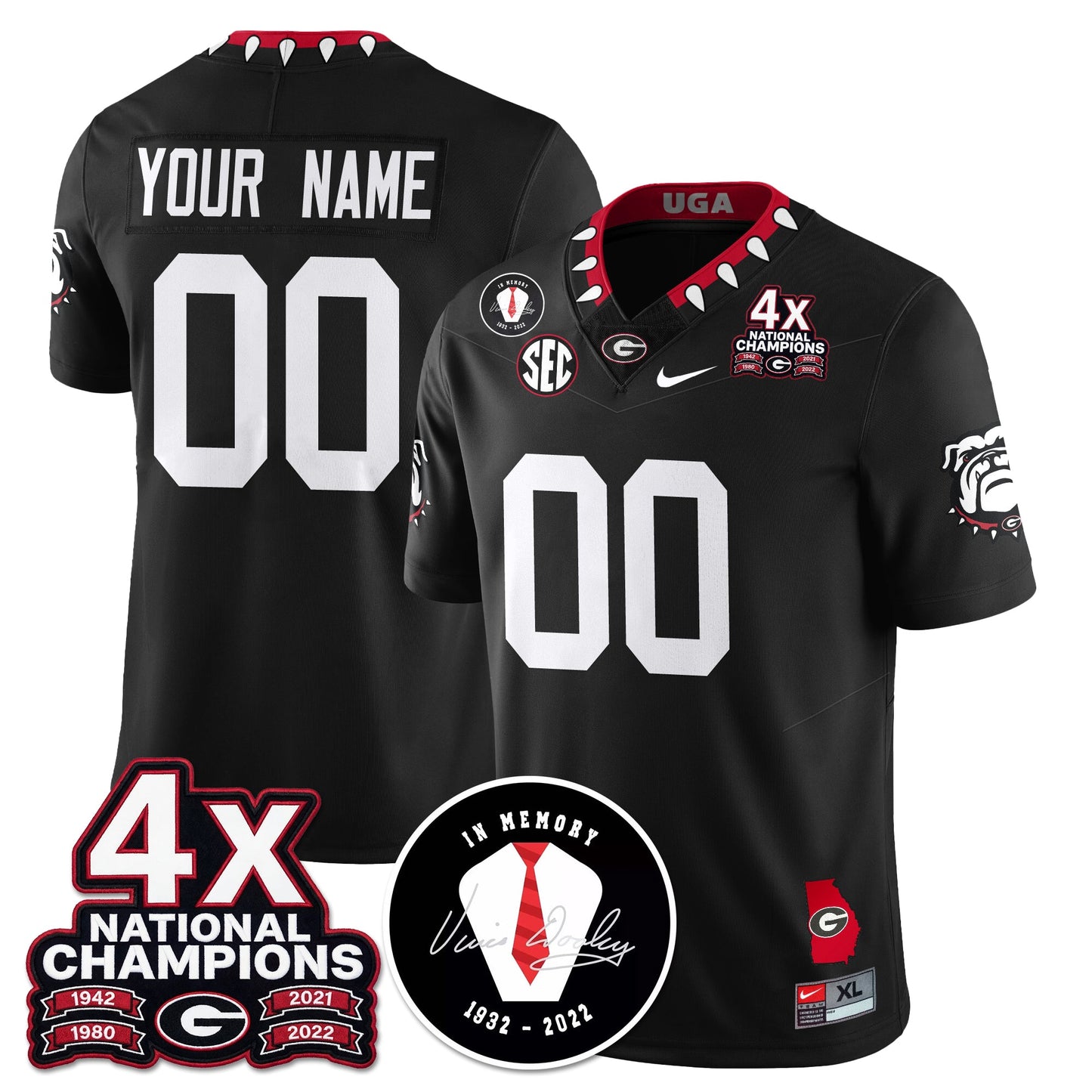 Custom UGA 4x-Time National Champions Vapor Limited Jersey