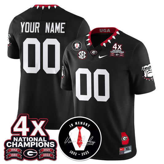 Custom Georgia Bulldogs 4x-Time National Champions Vapor Limited Jersey - All Stitched