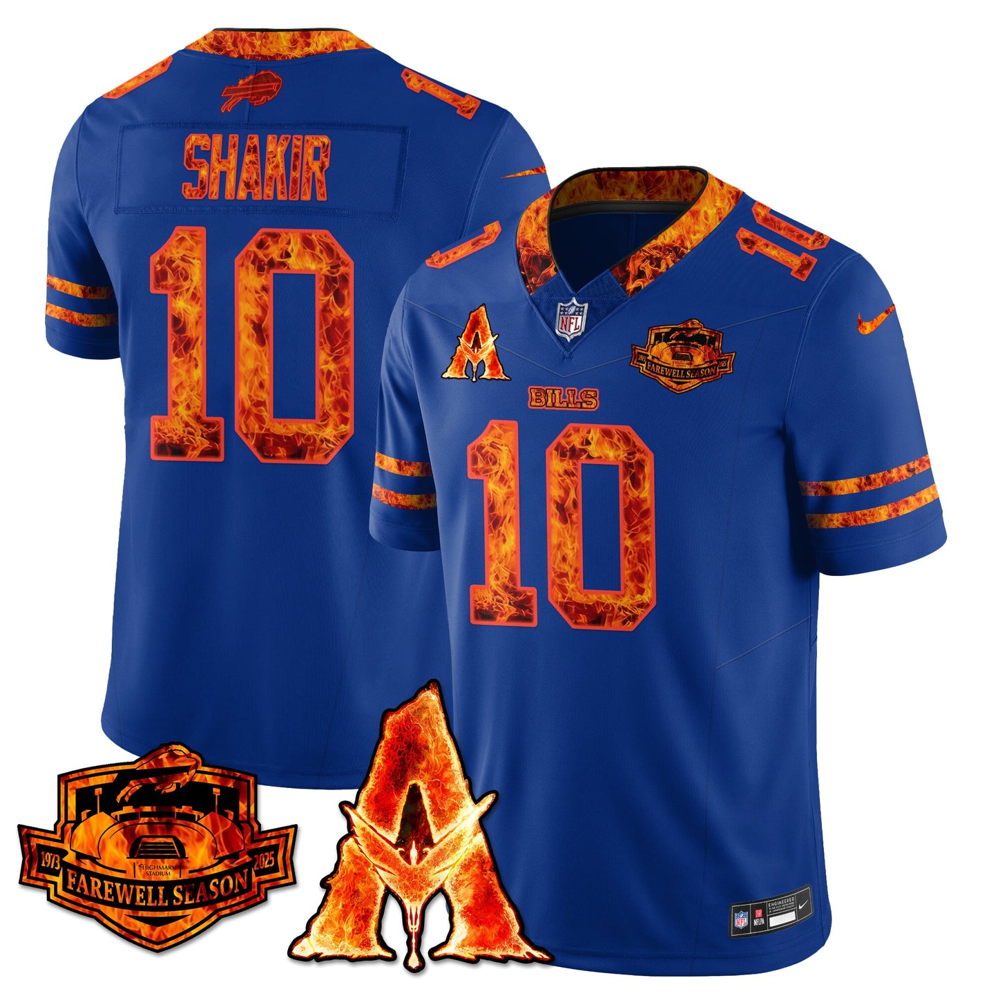 BUF x Avatar 3 Fire and Ash Custom Jersey - Stitched