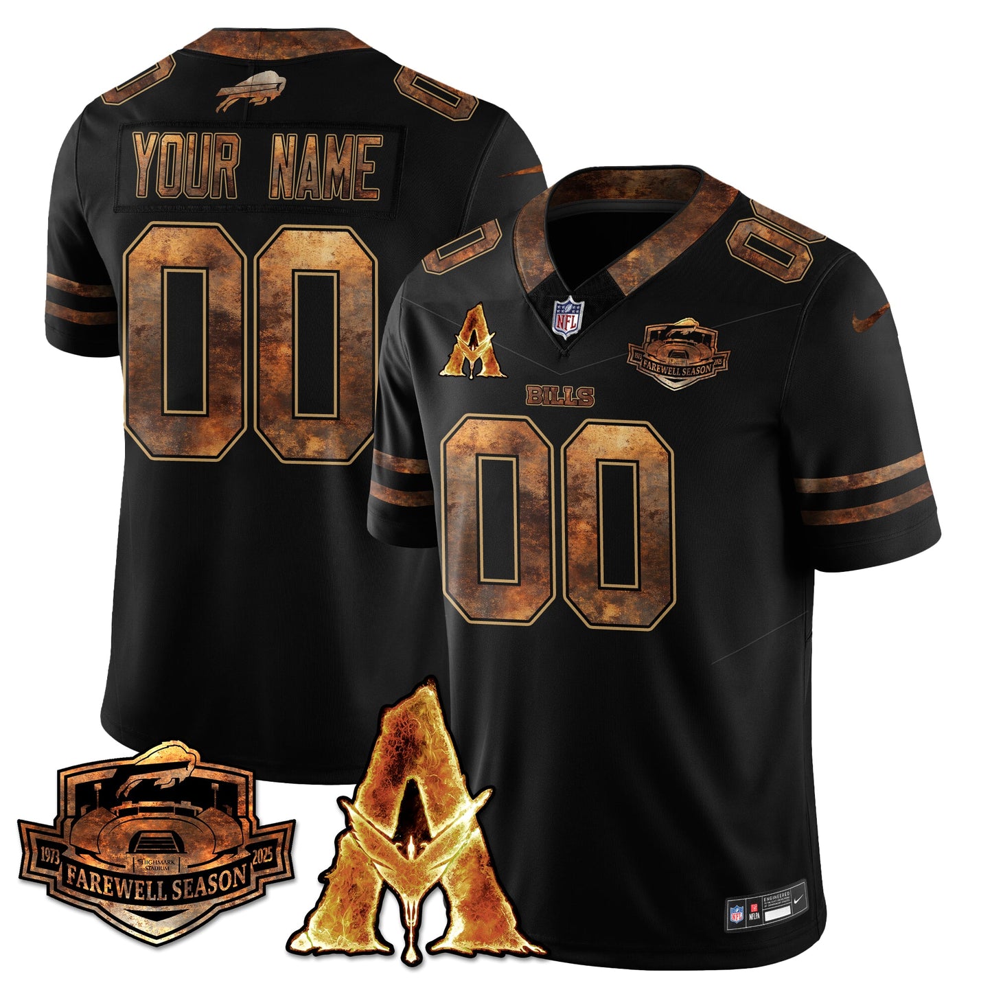 BUF x Avatar 3 Fire and Ash Custom Jersey V2 - Stitched