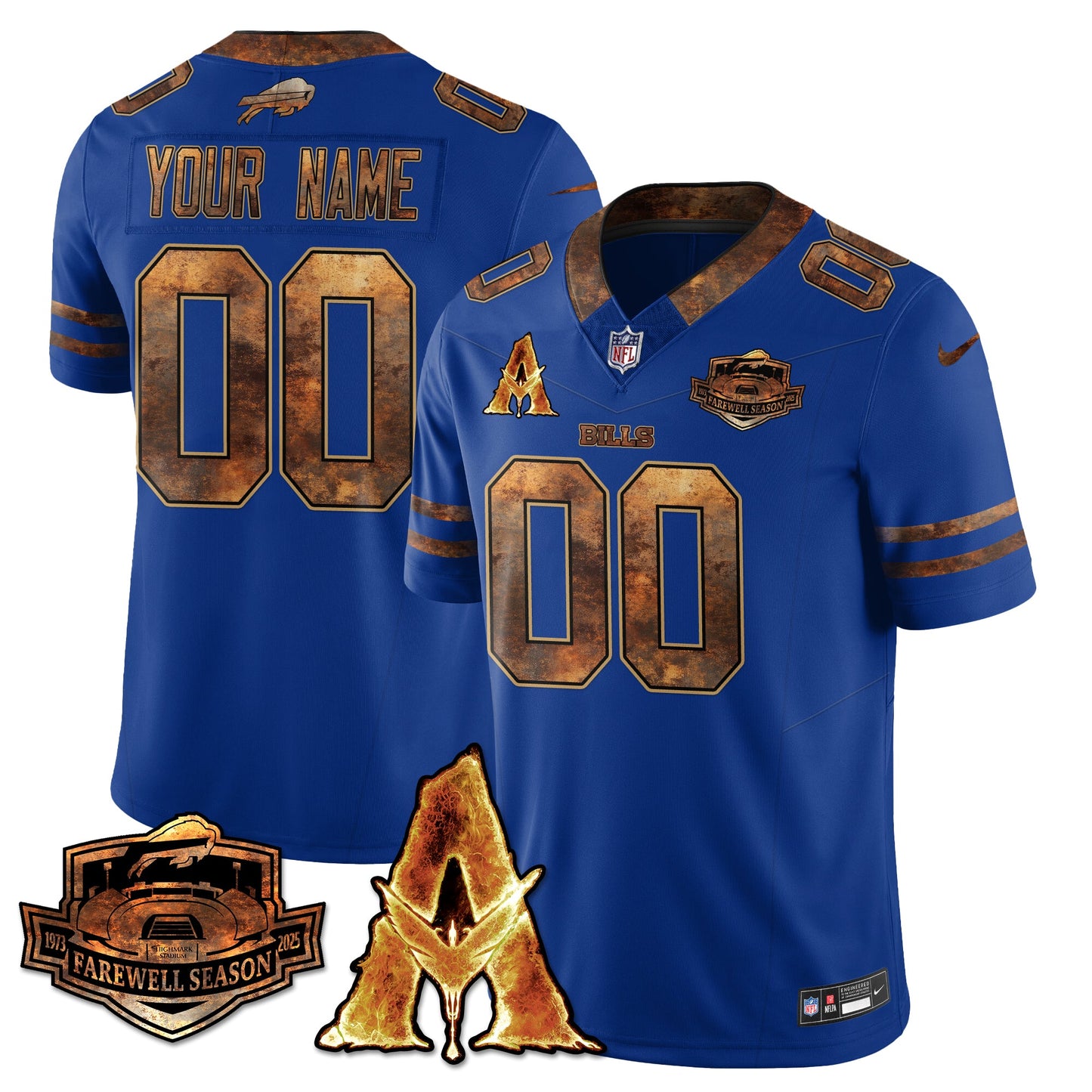 BUF x Avatar 3 Fire and Ash Custom Jersey V2 - Stitched