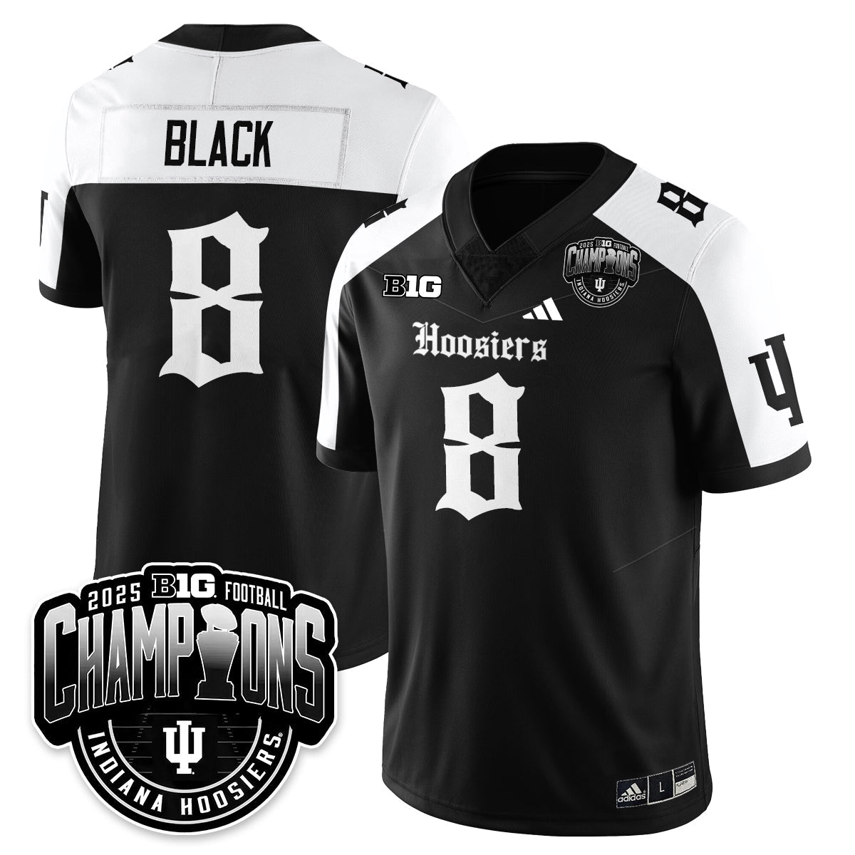 Indiana Hoosiers Gothic Vapor Limited Football Jersey - Big 10 Champions - All Stitched