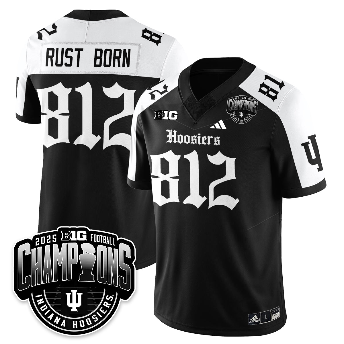 Indiana Hoosiers Gothic Vapor Limited Football Jersey - Big 10 Champions - All Stitched