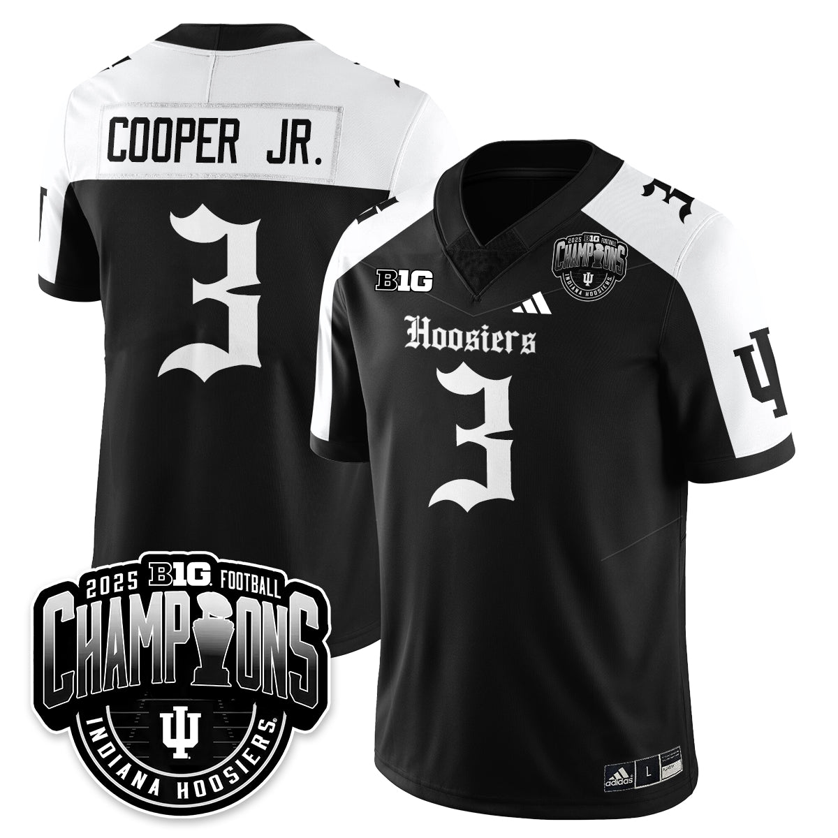 Indiana Hoosiers Gothic Vapor Limited Football Jersey - Big 10 Champions - All Stitched