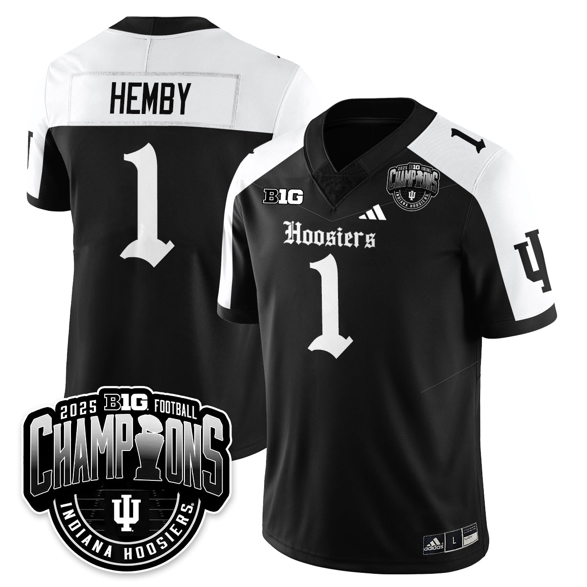 Indiana Hoosiers Gothic Vapor Limited Football Jersey - Big 10 Champions - All Stitched