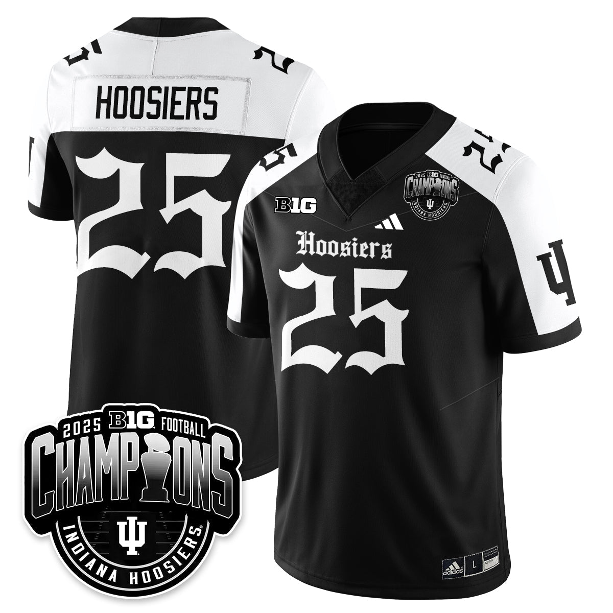 Indiana Hoosiers Gothic Vapor Limited Football Jersey - Big 10 Champions - All Stitched