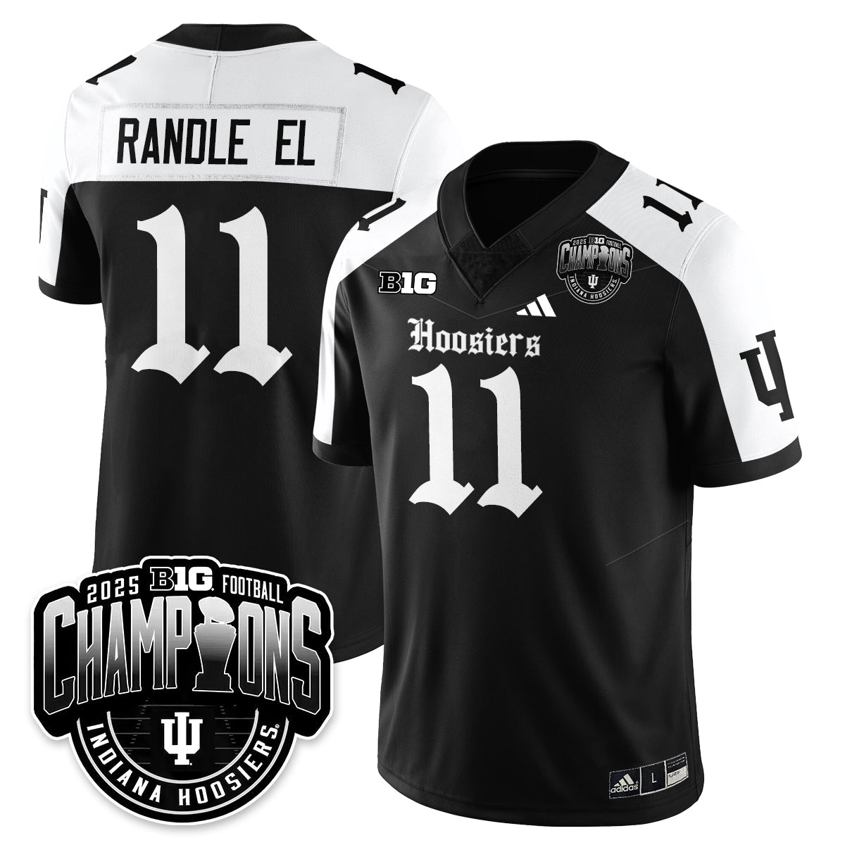 Indiana Hoosiers Gothic Vapor Limited Football Jersey - Big 10 Champions - All Stitched