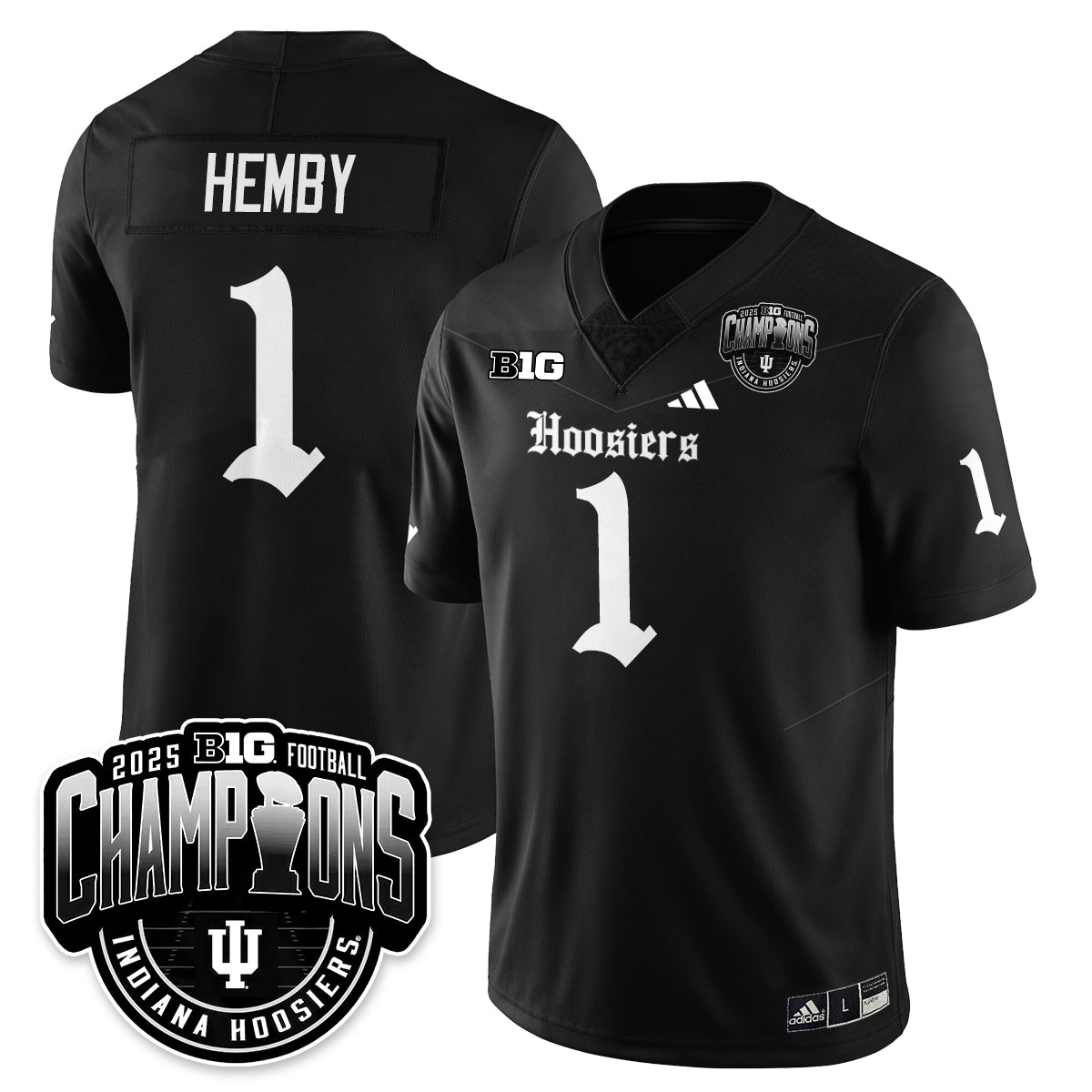 Indiana Hoosiers Gothic Vapor Limited Football Jersey - Big 10 Champions - All Stitched