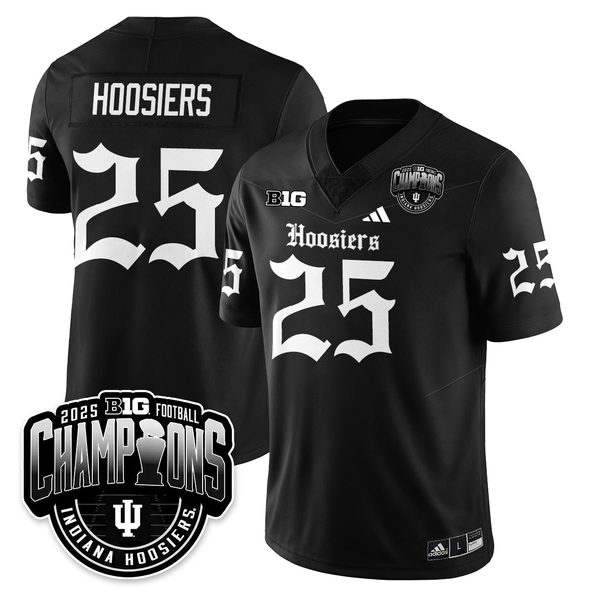 Indiana Hoosiers Gothic Vapor Limited Football Jersey - Big 10 Champions - All Stitched