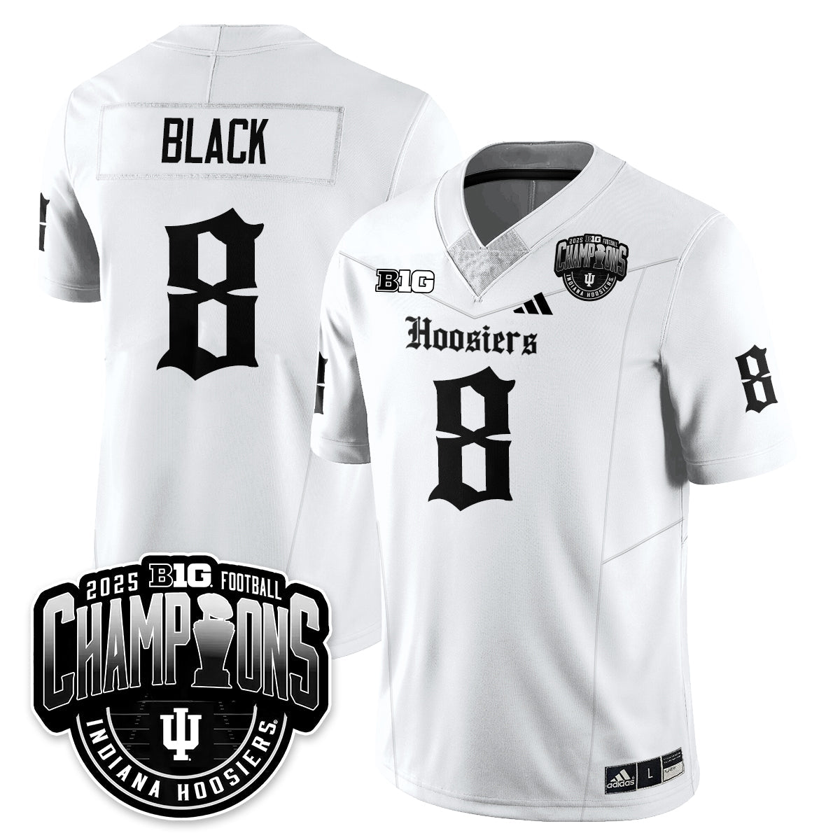 Indiana Hoosiers Gothic Vapor Limited Football Jersey - Big 10 Champions - All Stitched