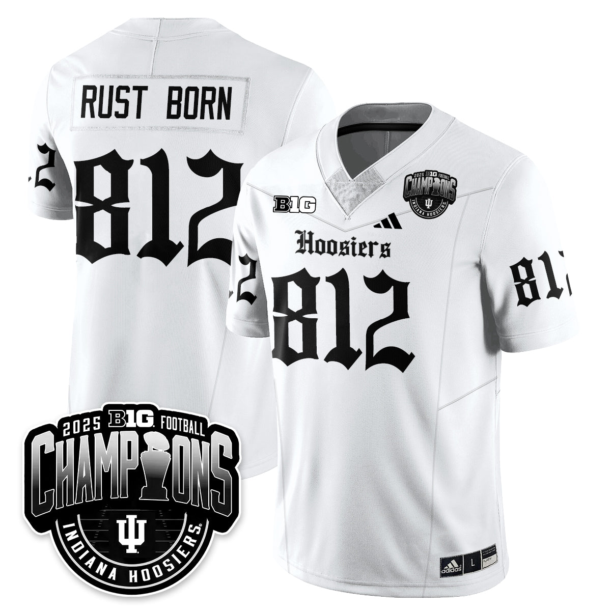 Indiana Hoosiers Gothic Vapor Limited Football Jersey - Big 10 Champions - All Stitched