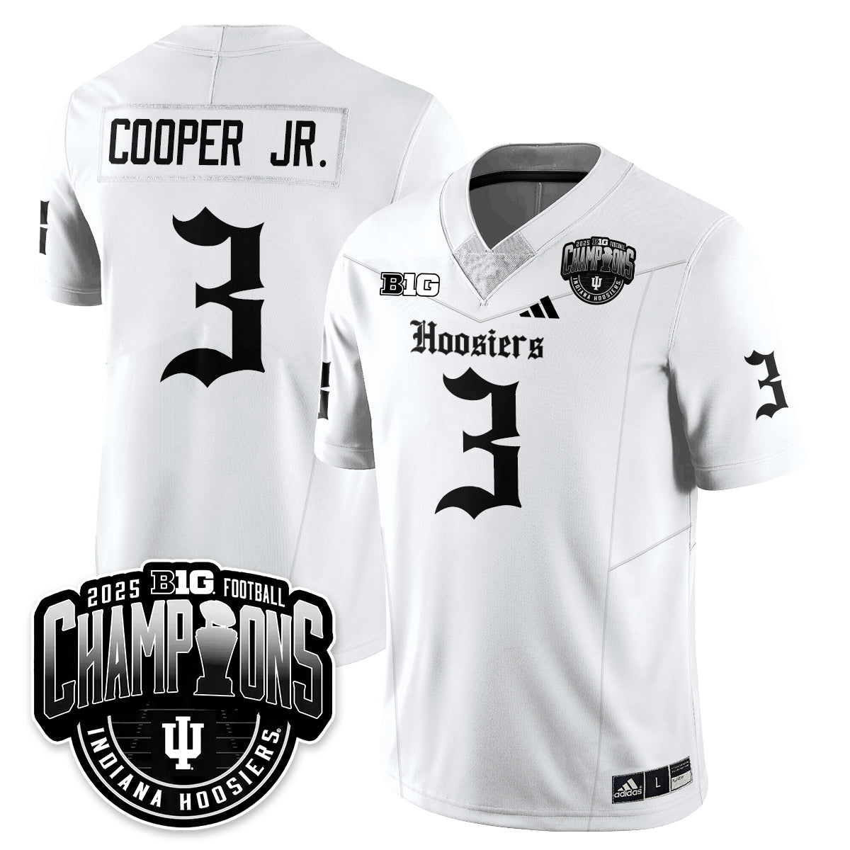 Indiana Hoosiers Gothic Vapor Limited Football Jersey - Big 10 Champions - All Stitched