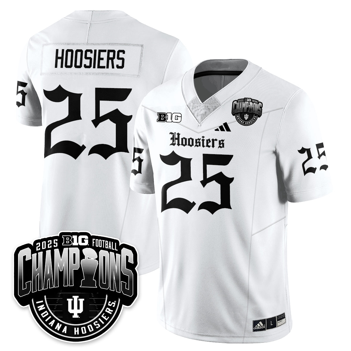 Indiana Hoosiers Gothic Vapor Limited Football Jersey - Big 10 Champions - All Stitched
