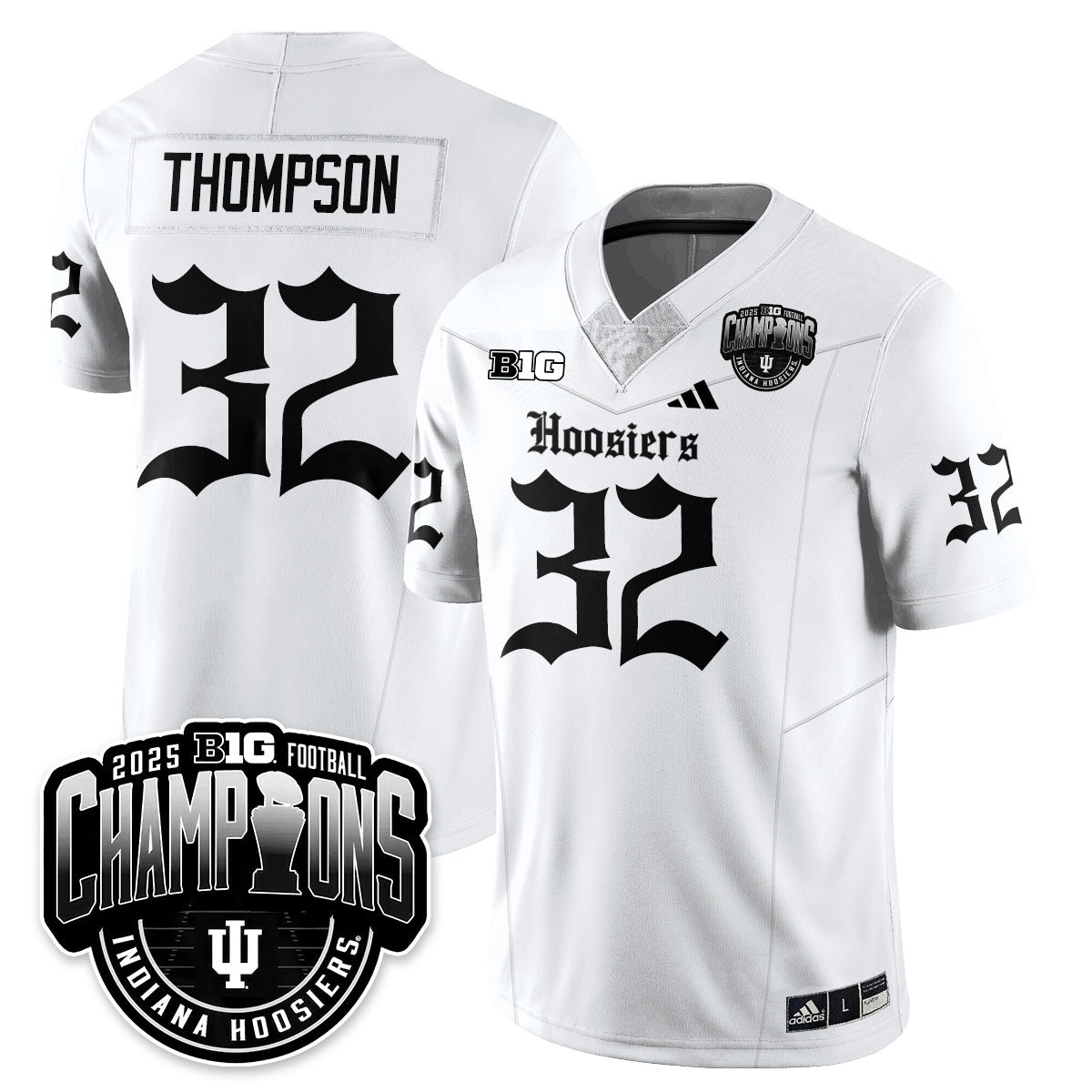 Indiana Hoosiers Gothic Vapor Limited Football Jersey - Big 10 Champions - All Stitched