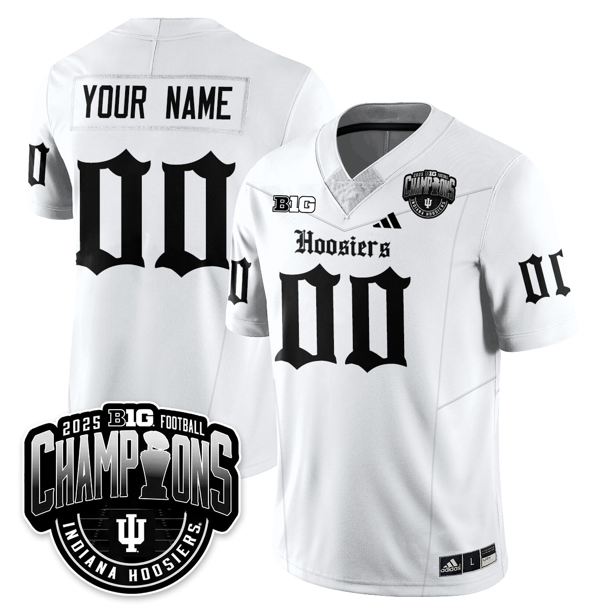 Indiana Hoosiers Gothic Vapor Limited Football Custom Jersey - Big 10 Champions - All Stitched