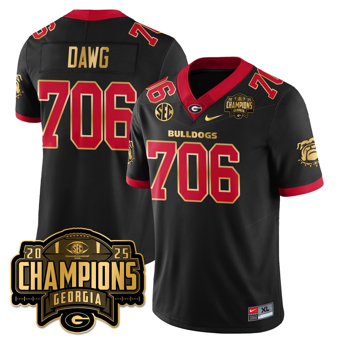 UGA Vapor Limited Jersey - SEC Football Champions - All Stitched
