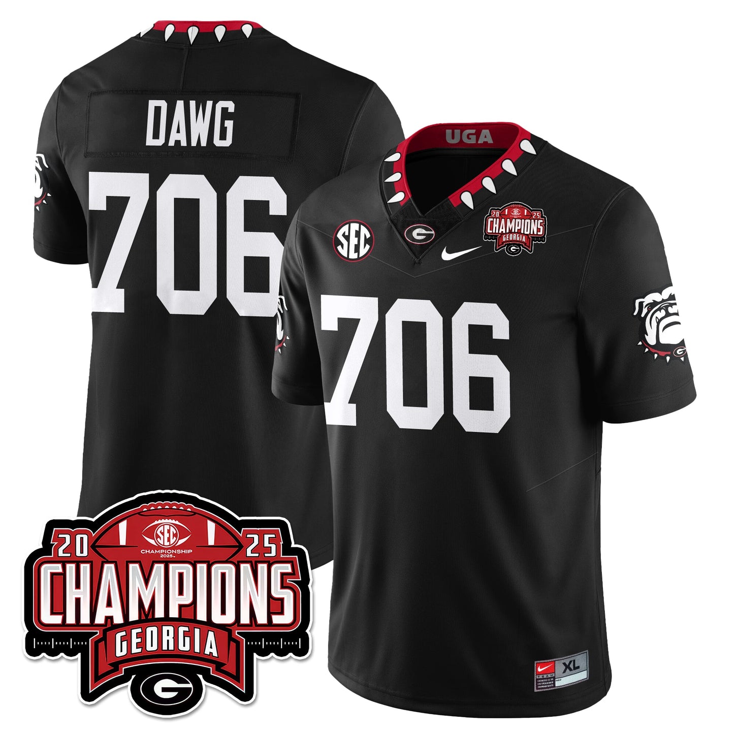 UGA Vapor Limited Jersey - SEC Football Champions - All Stitched
