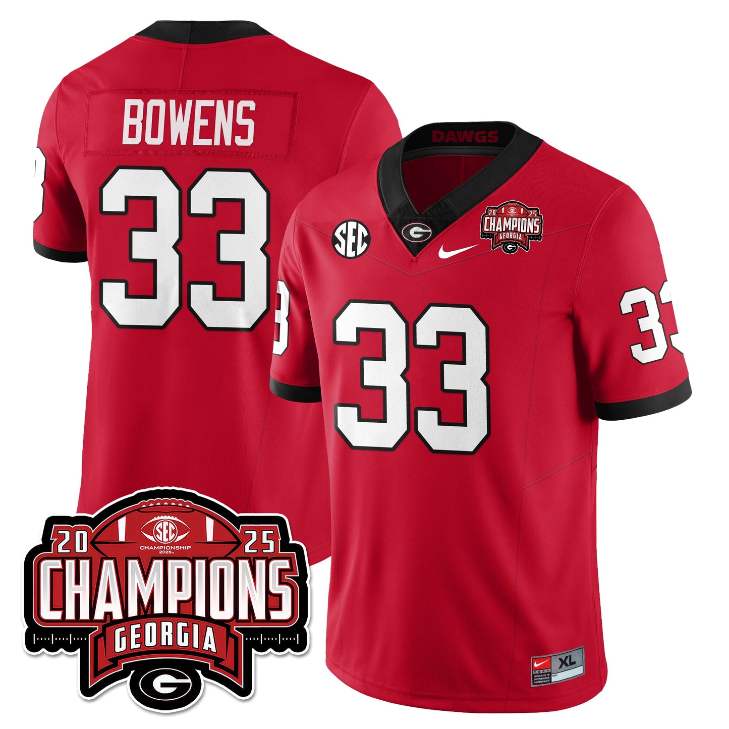 UGA Vapor Limited Jersey - SEC Football Champions - All Stitched