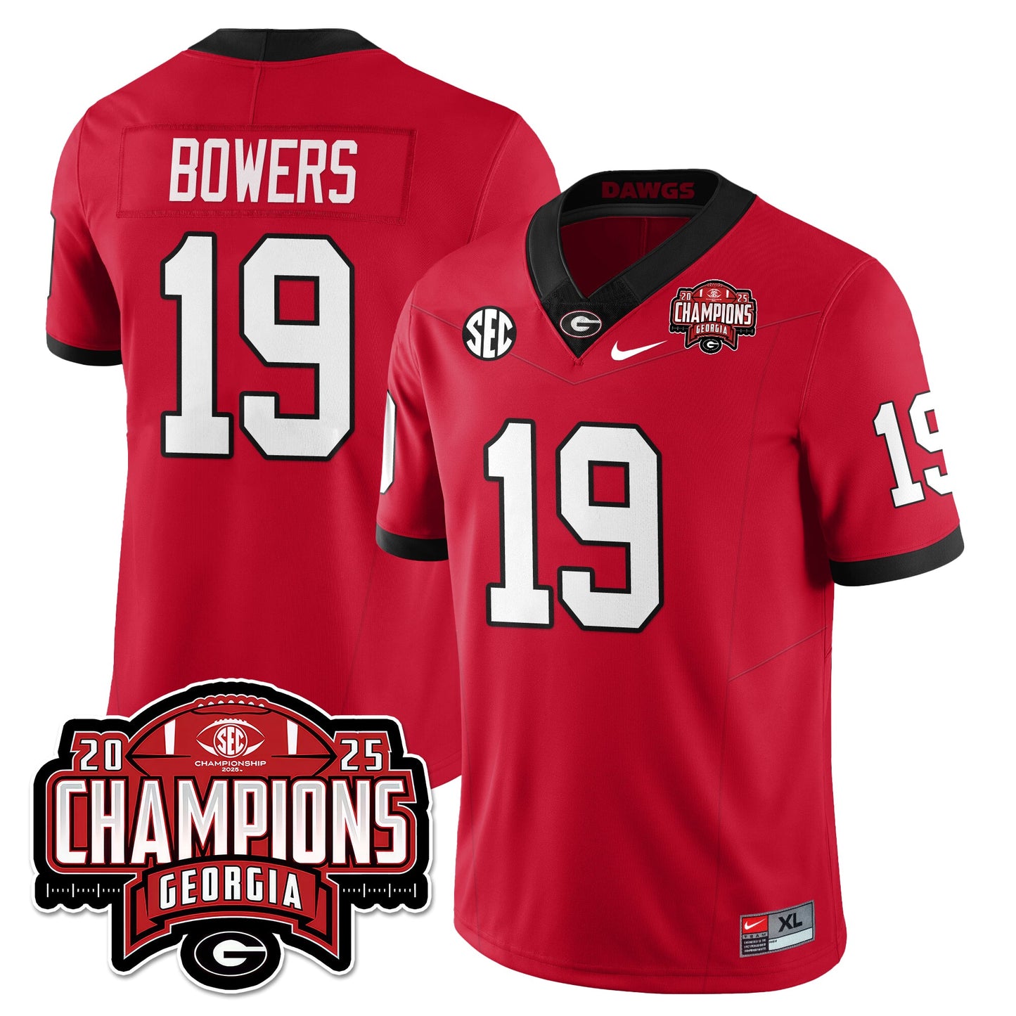 UGA Vapor Limited Jersey - SEC Football Champions - All Stitched