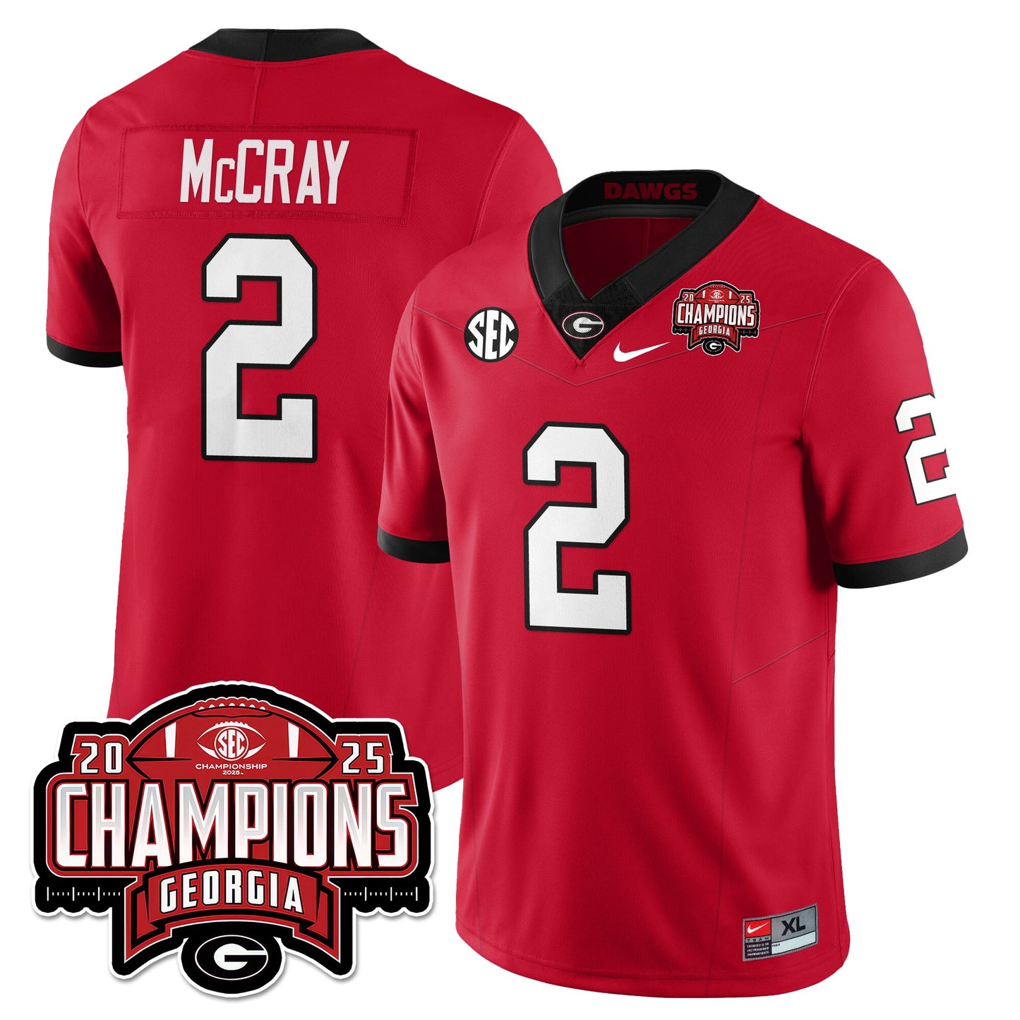 UGA Vapor Limited Jersey - SEC Football Champions - All Stitched