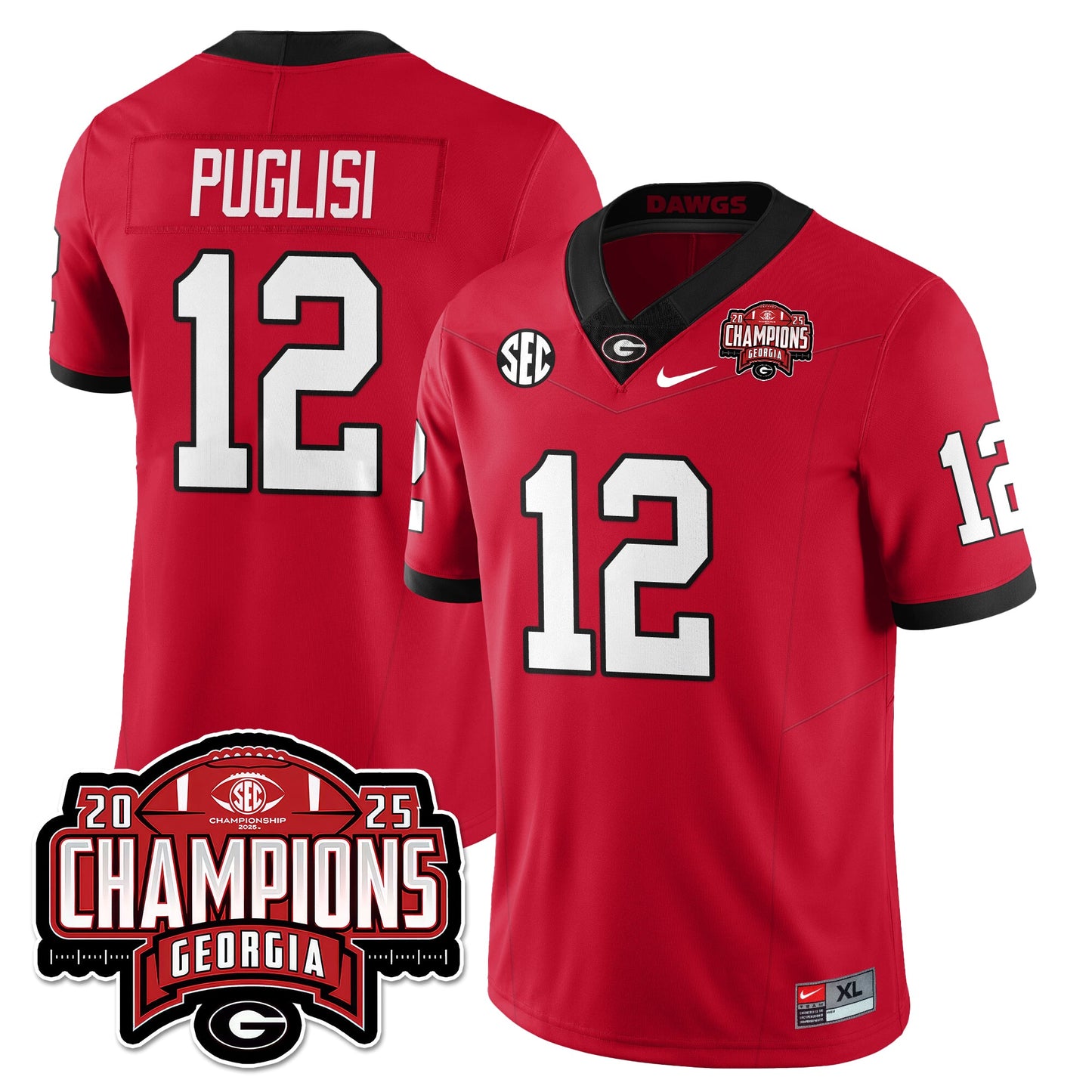 UGA Vapor Limited Jersey - SEC Football Champions - All Stitched