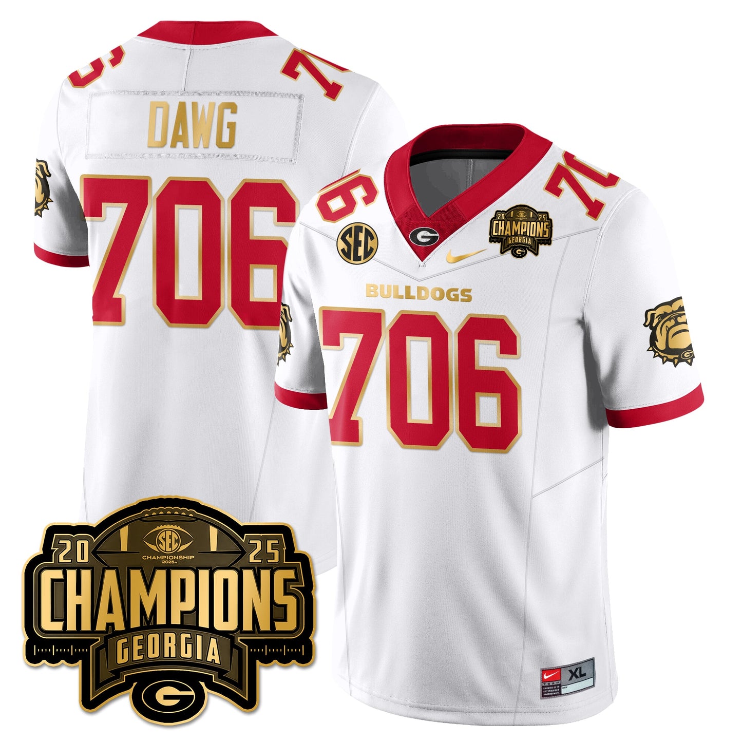 UGA Vapor Limited Jersey - SEC Football Champions - All Stitched