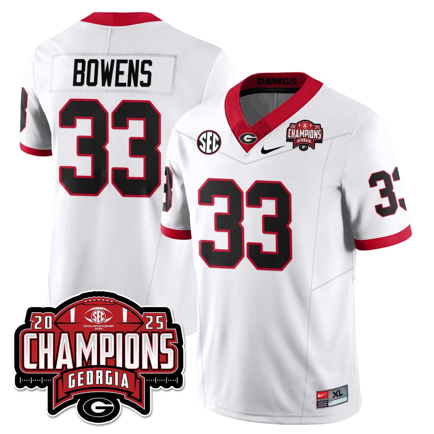 UGA Vapor Limited Jersey - SEC Football Champions - All Stitched