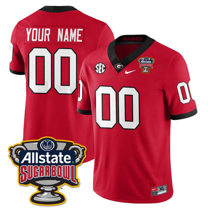 Custom Georgia Bulldogs Vapor Limited Football Jersey - Sugar Bowl - All Stitched