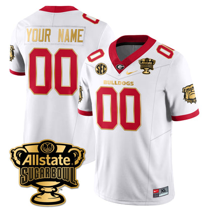 Custom Georgia Bulldogs Vapor Limited Football Jersey - Sugar Bowl - All Stitched