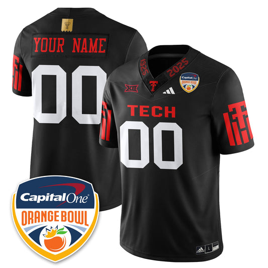 Custom TTU Vapor Limited Football Jersey - Orange Bowl - All Stitched