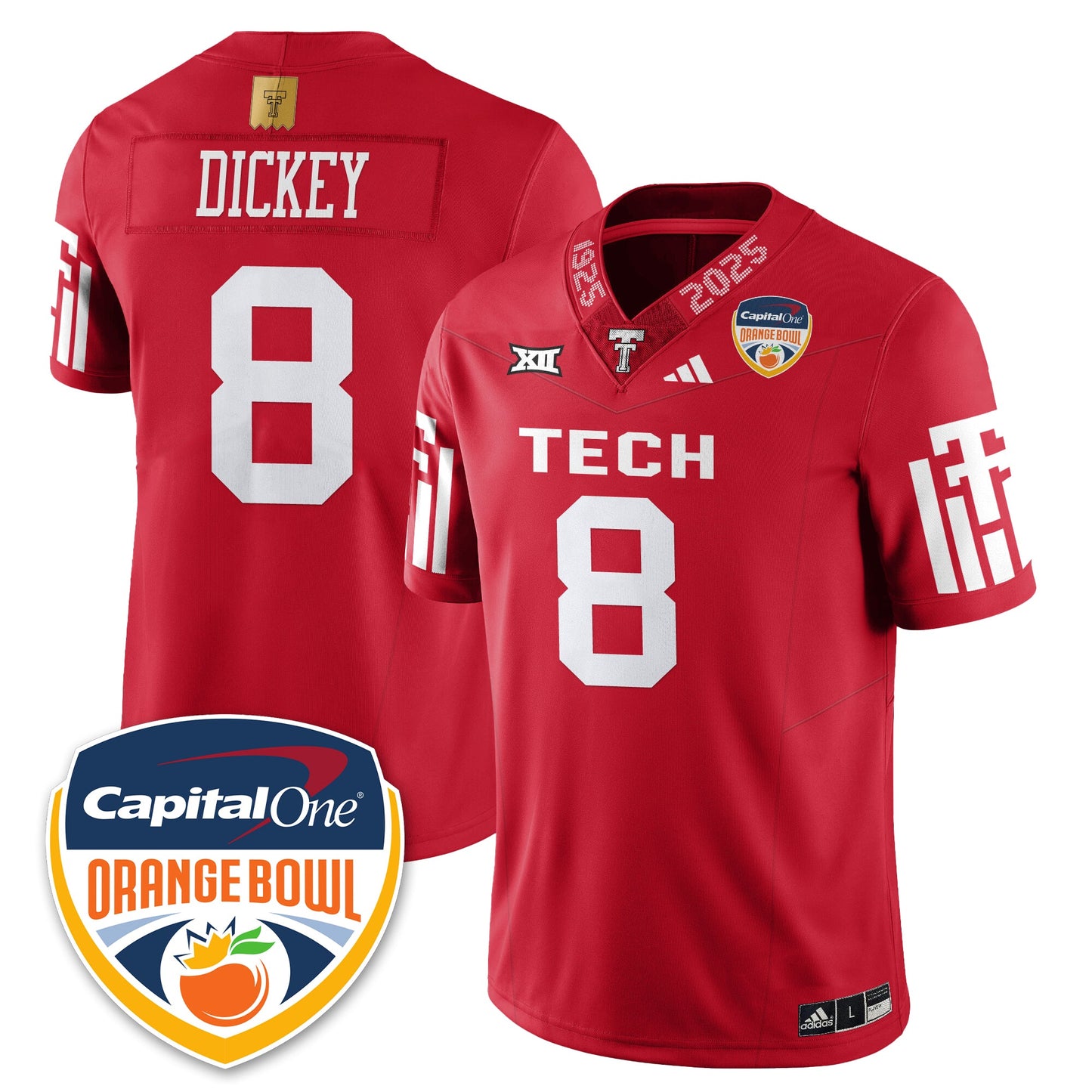 TTU Vapor Limited Football Jersey - Orange Bowl - Stitched