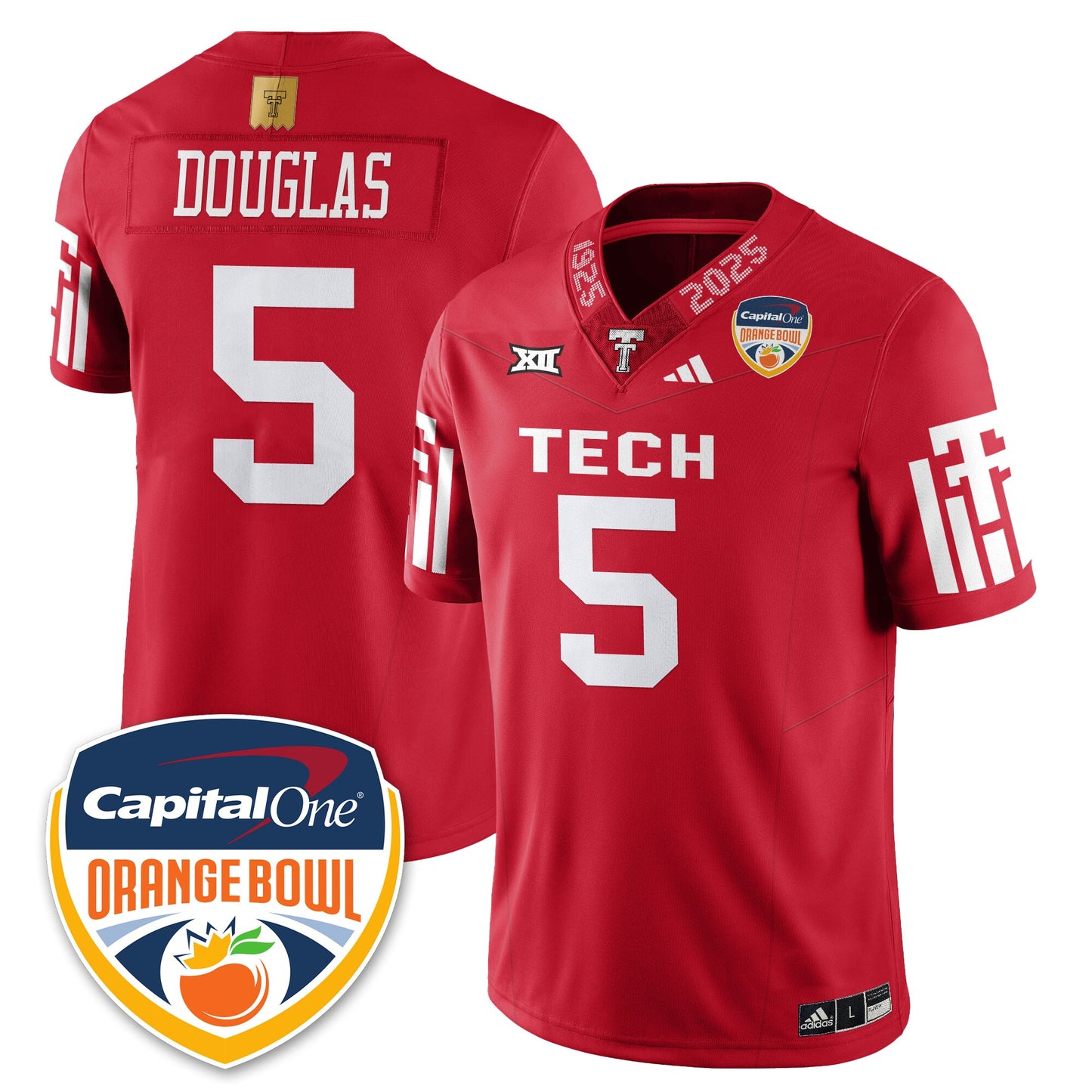 TTU Vapor Limited Football Jersey - Orange Bowl - Stitched