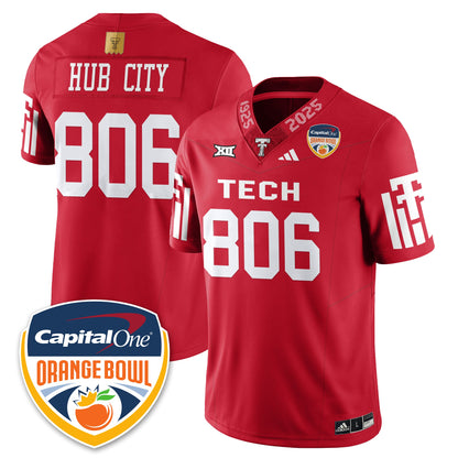 TTU Vapor Limited Football Jersey - Orange Bowl - Stitched