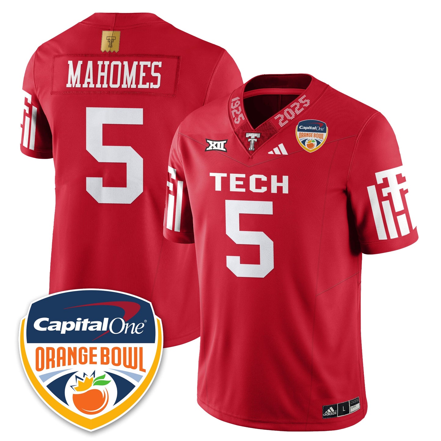 TTU Vapor Limited Football Jersey - Orange Bowl - Stitched