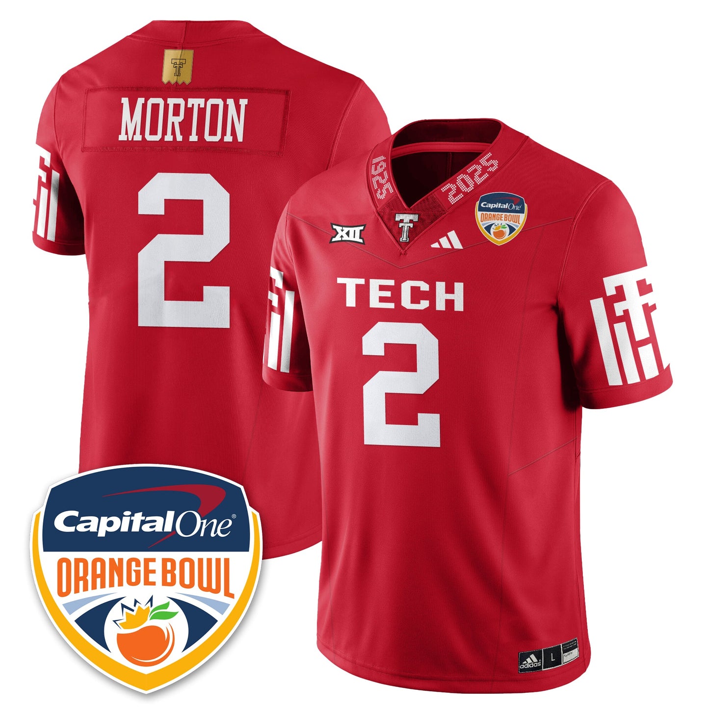 TTU Vapor Limited Football Jersey - Orange Bowl - Stitched