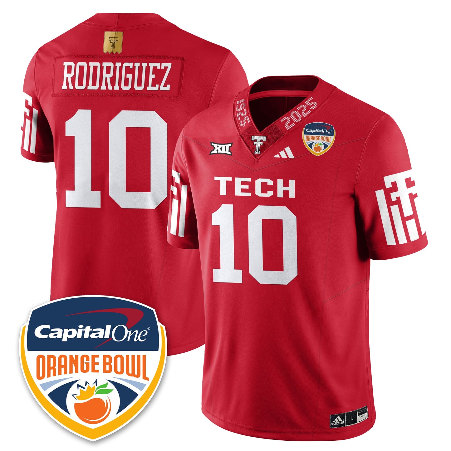 TTU Vapor Limited Football Jersey - Orange Bowl - Stitched