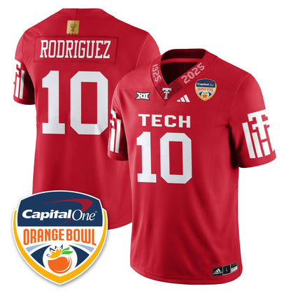 TTU Vapor Limited Football Jersey - Orange Bowl - Stitched