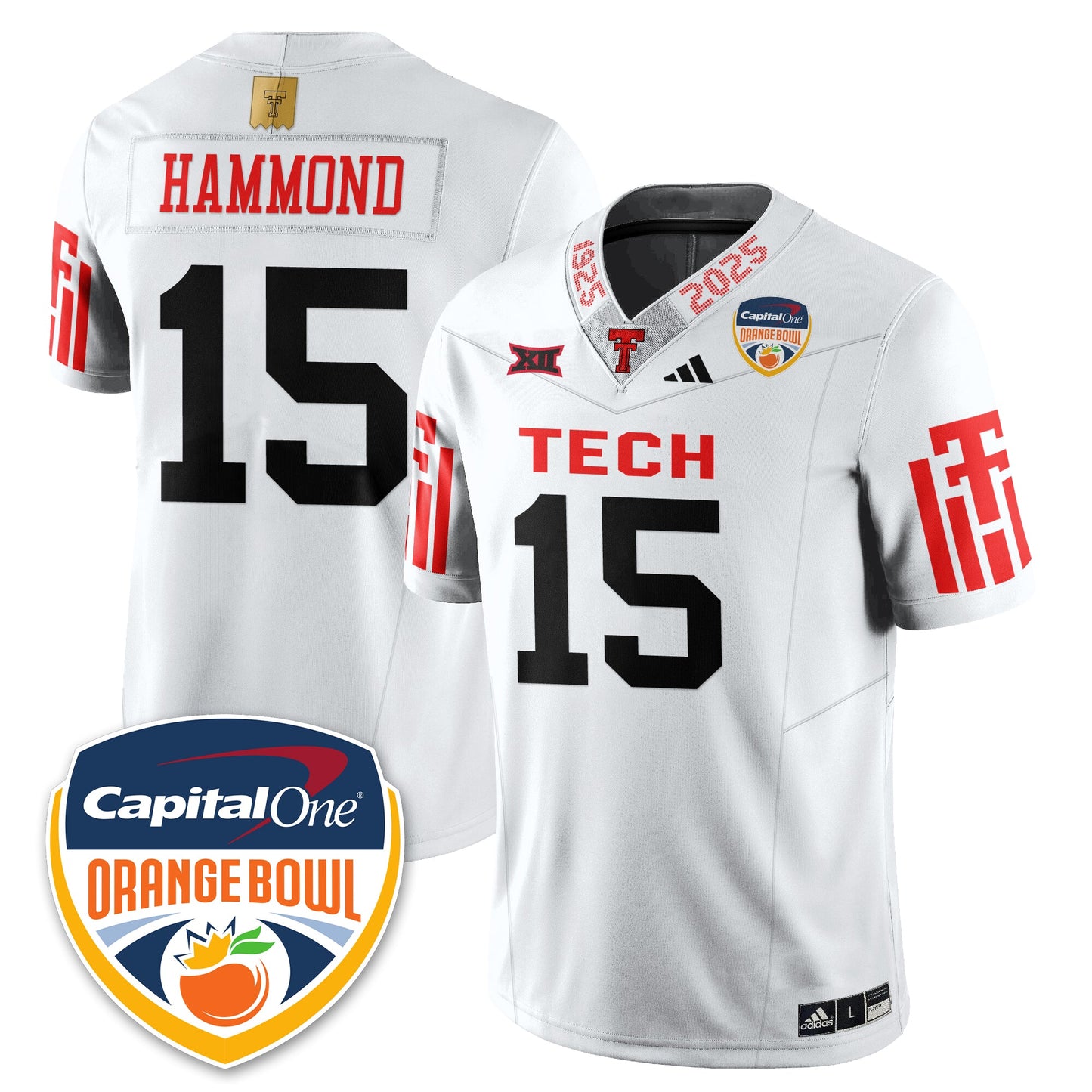 TTU Vapor Limited Football Jersey - Orange Bowl - Stitched